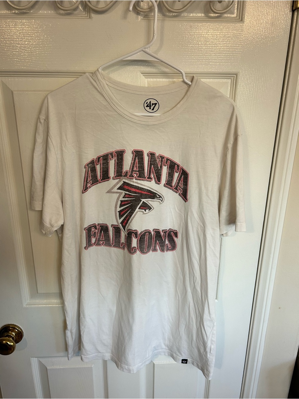 '47 Brand Atlanta Falcons Vintage Graphic Tee in White with Black XL